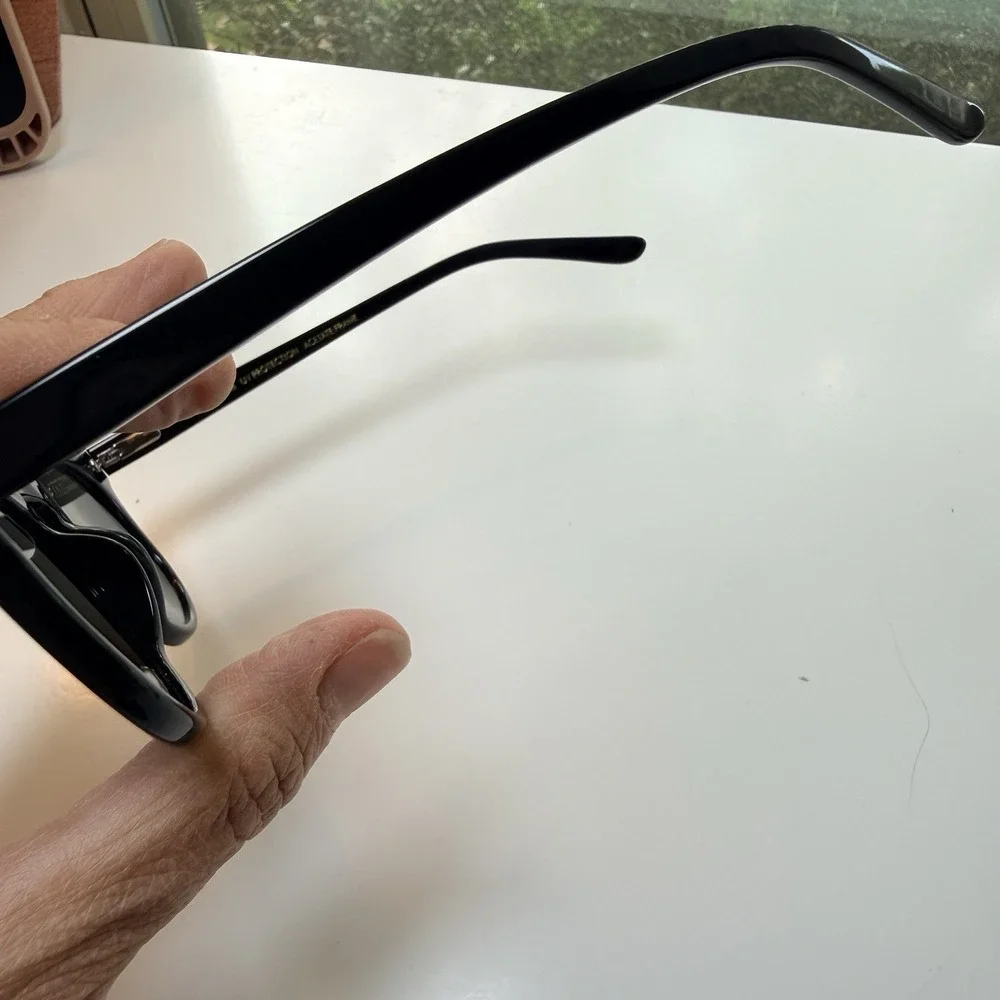 Kent Wang LOST Black Acetate Sunglasses 50mm Green Lenses Unisex Classic